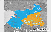 Political 3D Map of Oulu, desaturated