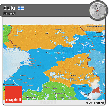 Political 3D Map of Oulu