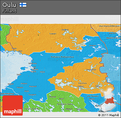 Political 3D Map of Oulu