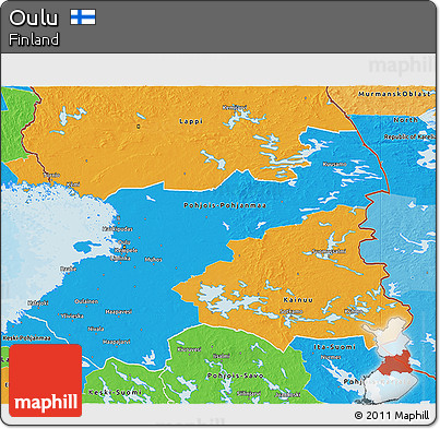 Political 3D Map of Oulu