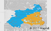 Political 3D Map of Oulu, lighten, desaturated
