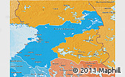 Political 3D Map of Oulu, political shades outside
