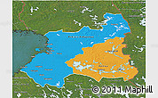 Political 3D Map of Oulu, satellite outside