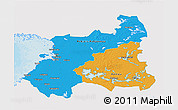 Political 3D Map of Oulu, single color outside
