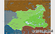 Political Shades 3D Map of Oulu, darken