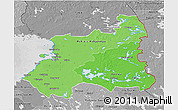 Political Shades 3D Map of Oulu, desaturated