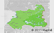 Political Shades 3D Map of Oulu, lighten, desaturated