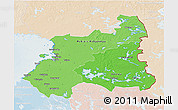 Political Shades 3D Map of Oulu, lighten