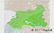 Political Shades 3D Map of Oulu, lighten, semi-desaturated