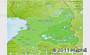 Political Shades 3D Map of Oulu, physical outside