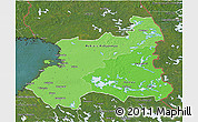 Political Shades 3D Map of Oulu, satellite outside