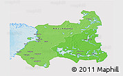 Political Shades 3D Map of Oulu, single color outside