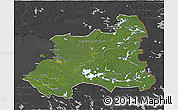 Satellite 3D Map of Oulu, darken, desaturated
