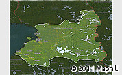 Satellite 3D Map of Oulu, darken