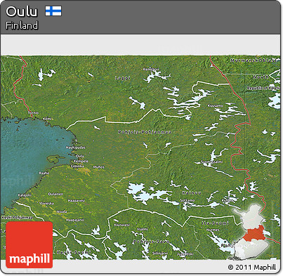 Satellite 3D Map of Oulu
