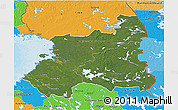 Satellite 3D Map of Oulu, political outside