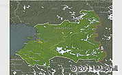 Satellite 3D Map of Oulu, semi-desaturated