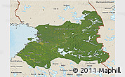 Satellite 3D Map of Oulu, shaded relief outside