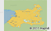 Savanna Style 3D Map of Oulu, single color outside