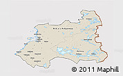 Shaded Relief 3D Map of Oulu, cropped outside