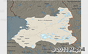 Shaded Relief 3D Map of Oulu, darken