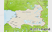 Shaded Relief 3D Map of Oulu, physical outside