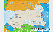 Shaded Relief 3D Map of Oulu, political outside