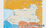Shaded Relief 3D Map of Oulu, political shades outside