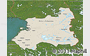 Shaded Relief 3D Map of Oulu, satellite outside