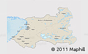 Shaded Relief 3D Map of Oulu, single color outside