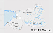 Silver Style 3D Map of Oulu, single color outside