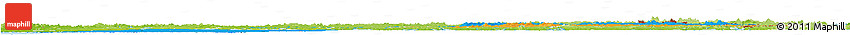Political Horizon Map of Oulu, physical outside