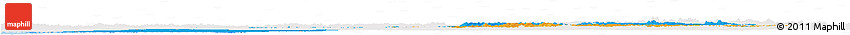 Political Horizon Map of Oulu, single color outside