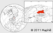 Blank Location Map of Oulu, within the entire country