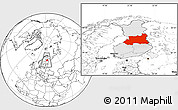 Blank Location Map of Oulu, highlighted country, within the entire country