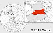 Blank Location Map of Oulu, highlighted country