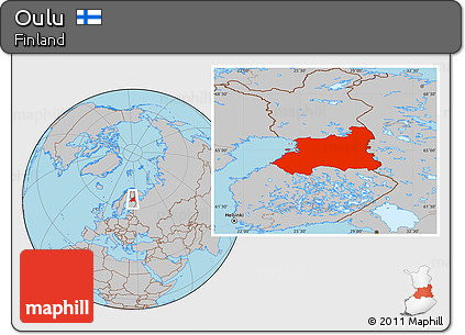 Gray Location Map of Oulu