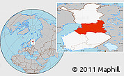 Gray Location Map of Oulu, highlighted country