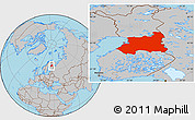 Gray Location Map of Oulu