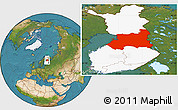 Satellite Location Map of Oulu, highlighted country