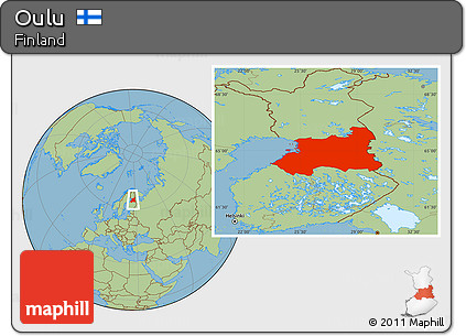 Savanna Style Location Map of Oulu