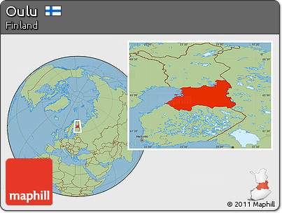 Savanna Style Location Map of Oulu