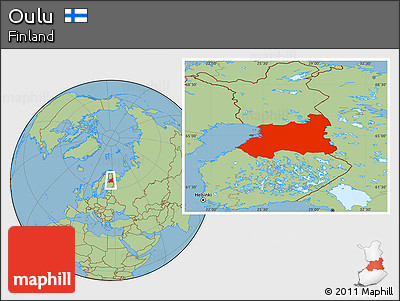 Savanna Style Location Map of Oulu
