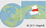 Savanna Style Location Map of Oulu, highlighted country, within the entire country