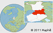 Savanna Style Location Map of Oulu, highlighted country