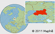 Savanna Style Location Map of Oulu