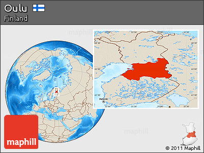 Shaded Relief Location Map of Oulu