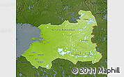Physical Map of Oulu, darken