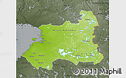 Physical Map of Oulu, darken, semi-desaturated
