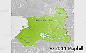 Physical Map of Oulu, lighten, desaturated